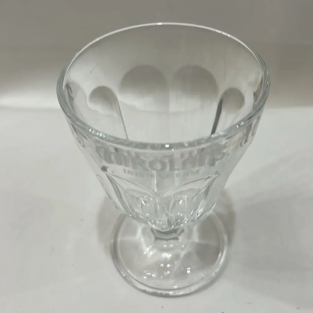 Carolans Irish Cream Whisky Glass Goblet Clear Ribbed Stemmed Drinkware Dining